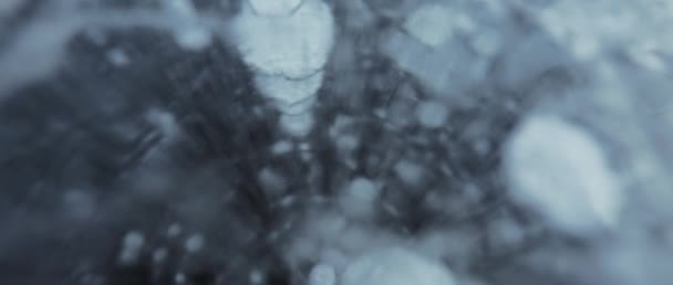 Hvide Methan Bobler Den Krakkede Overflade Frossen Vinter Abstrakte Elementer – Stock-video