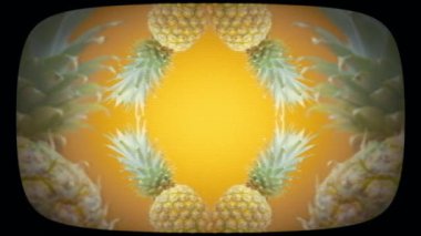 Turuncu arka planda soyut ananas deseni. Klasik Film Görünümü. 