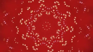 Uçan sabun baloncuklarının soyut kırmızı kaleydoskopu. 