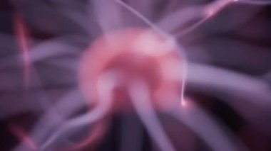 Plazma topunun enerji ışınlarını kapatın. Yavaş çekim. 