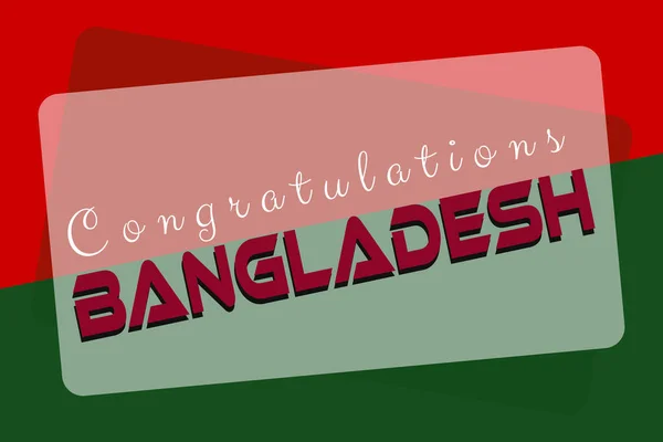 Parabéns Bangladesh Com Design Vetorial Fundo Conceito Cor Bandeira Nacional —  Vetores de Stock
