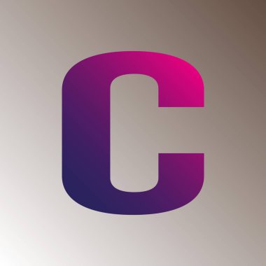 C text gradient color letter mark logo template vector design. colorful logotype C capital letter. Alphabet C letter t-shirt design. 
