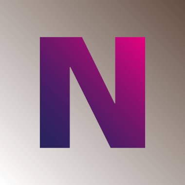 N text gradient color letter mark logo template vector design. colorful logotype N capital letter. Alphabet N letter t-shirt design. 