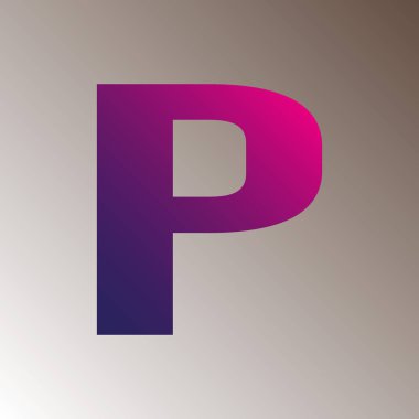 P text gradient color letter mark logo template vector design. colorful logotype P capital letter. Alphabet P letter t-shirt design. 