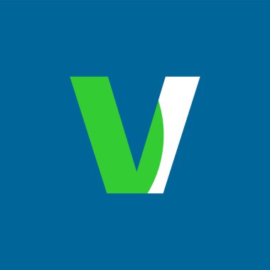 V letter mark logo design template element. Simple V text brand identity vector design.