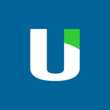 U letter mark logo design template element. Simple U text brand identity vector design.