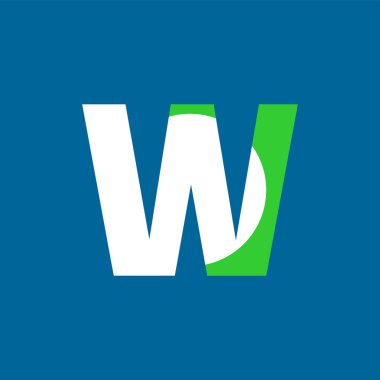 W letter mark logo design template element. Simple W text brand identity vector design.
