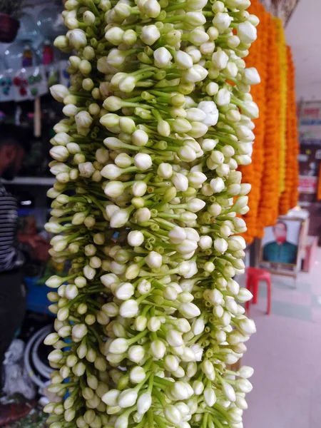 Gajra Blüht Blütenladen Weiße Jasminflora Florale Halskette — Stockfoto