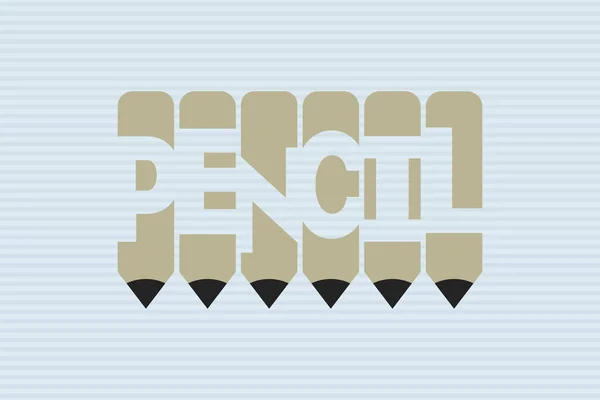 Tekst Ołówka Symbolem Pen Kreatywnych Pomysłów Projektowania Wektor Ilustracji Projekt — Wektor stockowy