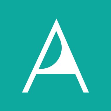 Harf A tipografi logosu tasarım şablonu ögesi. Logo, sembol, imza ve şirketin kimliği için kullan. Mavi arkaplanda beyaz harf A metin tişört vektör tasarımı. 