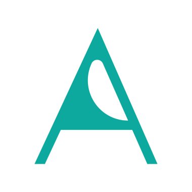 Harf A tipografi logosu tasarım şablonu ögesi. Logo, sembol, imza ve şirketin kimliği için kullan. Beyaz arkaplanda mavi harf A metin tişört vektör tasarımı. 