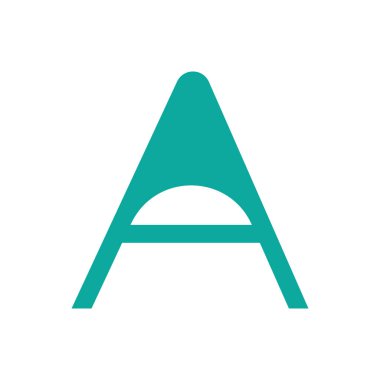 Harf A tipografi logosu tasarım şablonu ögesi. Logo, sembol, imza ve şirketin kimliği için kullan. Beyaz arkaplanda mavi harf A metin tişört vektör tasarımı. 