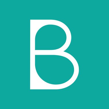 B harfi tipografi logosu tasarım şablonu ögesi. Logo, sembol, işaret, şirketin kimliği için kullan.