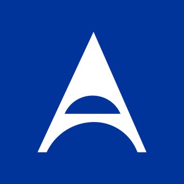 Harf A tipografi logosu tasarım şablonu ögesi. Logo, sembol, imza ve şirketin kimliği için kullan. Mavi arkaplanda beyaz harf A metin tişört vektör tasarımı.