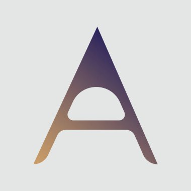 Beyaz arkaplanda bir metin tişört vektör tasarımı. Harf A tipografi logo tasarım şablonu ögesi.