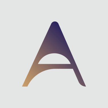 Harf A tipografi logosu tasarım şablonu ögesi. Beyaz arkaplanda bir metin t-shirt vektör tasarımı.