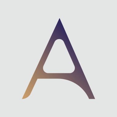 Harf A tipografi logosu tasarım şablonu ögesi. Beyaz arkaplanda bir metin t-shirt vektör tasarımı.