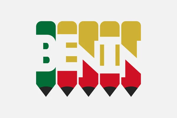 Texto Benin Com Caneta Símbolo Ideias Criativas Design Benin Bandeira —  Vetores de Stock
