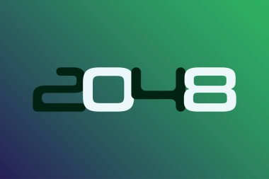 Yıl 2048 sayısal tipografi gradyan renk arkaplanı üzerinde metin vektör tasarımı. 2048 tarihi takvim yılı logo şablonu tasarımı.