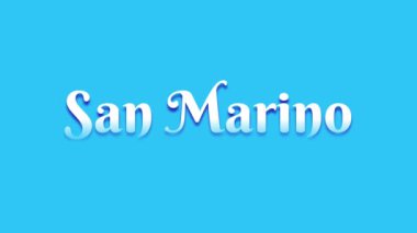 San Marino metin tipografisi hareketli görüntüleri canlandırdı. San Marino ülke adı video içeriği. 