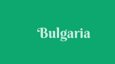 Bulgaristan 'daki tipografi hareketli görüntüleri canlandırdı. Avrupa ülkesi Bulgaristan animasyon videosu metni. 