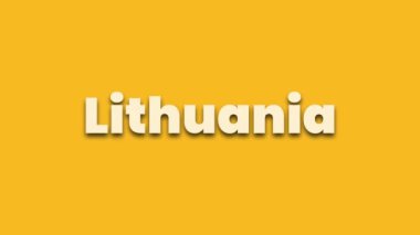 Litvanya tipografisi hareketli görüntüleri canlandırdı. Avrupa ülkesi Litvanya video animasyonu metni.