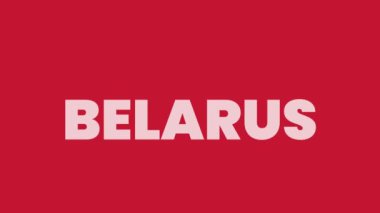 Belarus tipografisi hareketli görüntüleri canlandırdı. Avrupa ülkesi Belarus metin canlandırmalı video. 