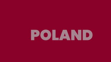 Polonya tipografisi hareketli görüntüleri canlandırdı. Avrupa ülkesi Polonya animasyon videosu metni. 