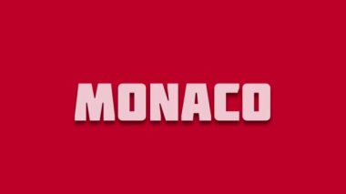 Monaco tipografisi hareketli görüntüleri canlandırdı. Avrupa ülkesi Monako metin canlandırmalı video. 