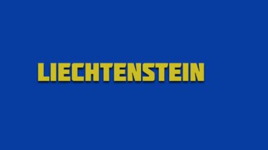 Liechtenstein tipografisi hareketli görüntüleri canlandırdı. Avrupa ülkesi Liechtenstein metin canlandırmalı video. 