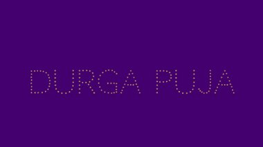 Durga Puja metin animasyon videosu. Hint dini festivali. 