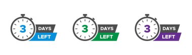 3 gün kaldı vektör simgeleri belirlendi