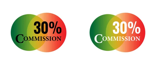  % 30 komisyon gradyan simge vektörü seti