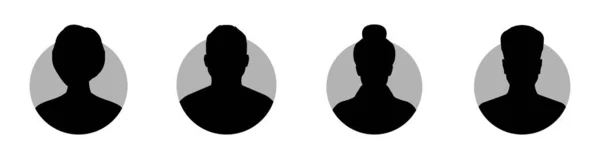 Типовий Анонімний Портрет Користувача Векторні Ілюстрації Набір Плоских Векторних Конструкцій — стоковий вектор
