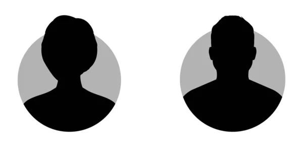 Standard Anonyme Benutzer Portrait Vektor Illustration Flache Vektor Designs Eingestellt — Stockvektor