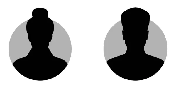 Standard Anonyme Benutzer Portrait Vektor Illustration Flache Vektor Designs Eingestellt — Stockvektor