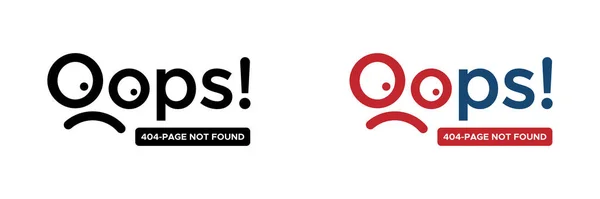 404 Bulunamadı Hata Simgesi Oops Sayfası Bulunamadı — Stok Vektör