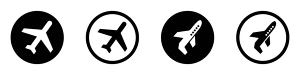 Ikony Wektora Samolotu Proste Symbole Wektora Transportu Lotniczego — Wektor stockowy