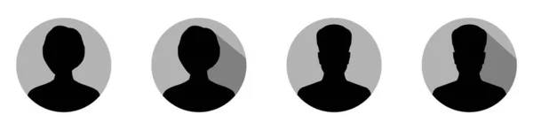 Типовий Анонімний Портрет Користувача Векторні Ілюстрації Набір Плоских Графічних Векторів — стоковий вектор