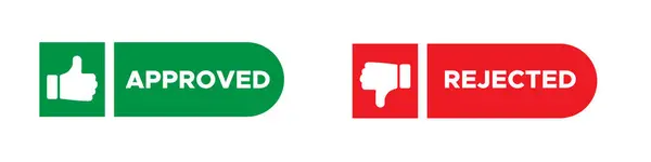 Grafik vektör simgeleri onaylandı ve reddedildi