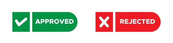 Onaylandı ve amblemler reddedildi. Vektör simgeleri onaylandı ve reddedildi
