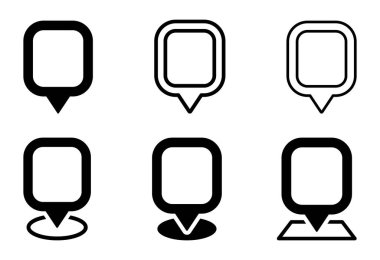  Konum pin vektör simgeleri ayarlandı. Moda konum rozeti. Vektör konum pin dosyası