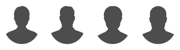 Типовий Анонімний Портрет Користувача Векторні Ілюстрації Набір Плоских Векторних Графічних — стоковий вектор
