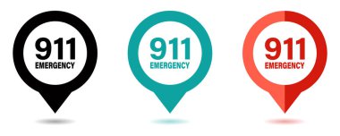 911 imleç vektör simgeleri ayarlandı