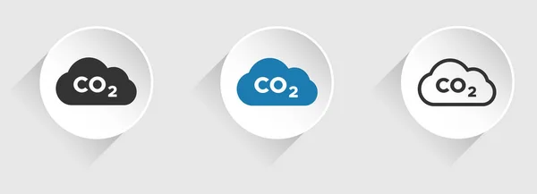Metni (CO2) olan bulut vektör illüstrasyonları ayarlandı
