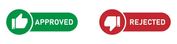 Onaylandı ve reddedildi. Onaylandı ve reddedildi illüstrasyon seti