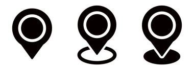 Konum simgesi ayarlandı, Harita yeri işaretleyicisi. konum imleci simgesi düz biçim seti