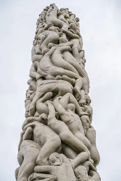 The Monolith, sculpture by Gustav Vigeland in the Vigeland park in the city of Oslo, Norway