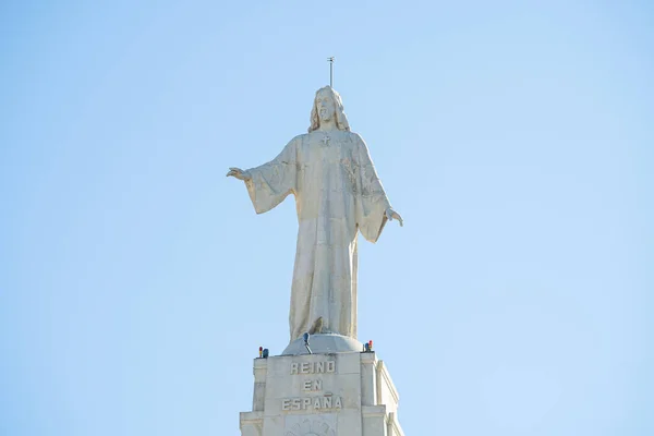 Cristo Cerro Los Angeles Getafe Sagrado Coração Jesus Durante Dia — Fotografia de Stock