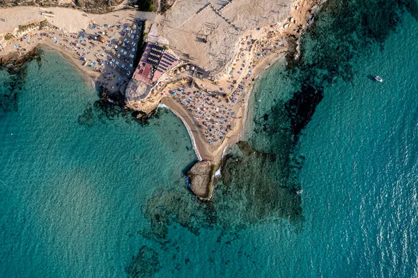 Fotografías Aéreas Las Playas Cala Conta Cala Escondida Isla Ibiza — Foto de Stock